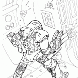 Ein Mann in militärischen Raumanzug