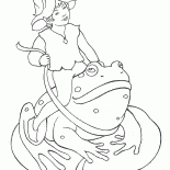 Elf Reiten eine Kröte