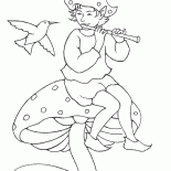 Elf spielt die Flöte