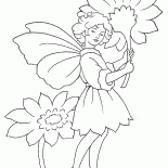 Fee mit Blumen-
