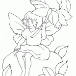 Fee unter dem Blumen