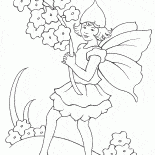 Elf Mädchen mit einem Blumenstrauß