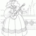 Prinzessin mit einer Gitarre