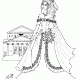 Prinzessin mit einem Blumenstrauß