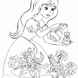 Princess wässert Blumen