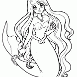 Die kleine Meerjungfrau in einer guten Stimmung