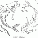 Meerjungfrauen schwimmen