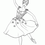 Ballerina in einem bescheidenen Kleid
