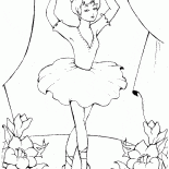 Ballerina und Blumen