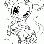 Mädchen auf einem Snowboard
