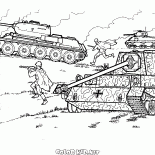 T-34 in einer Schlacht
