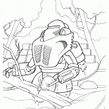 Robot Sägen eines Holz