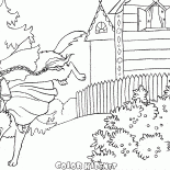 Auf einem grauen Wolf