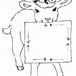 Lamm mit einem Kranz auf den Kopf