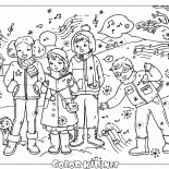 Kinder singen Weihnachtslieder