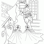 Braut auf Treppen
