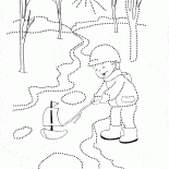 Das Boot schwimmt auf dem Bach