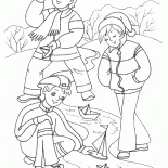 Jungen und Boote