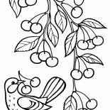 Ein Zweig mit Kirschen