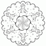 Schneeflocke mit Schneemännern