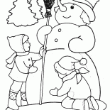Kinder prägen das Schneemann