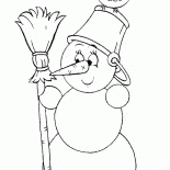 Schneemann und Vogel