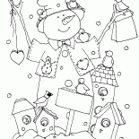 Schneemann-und Feeder