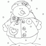 Schneemann in einem Mantel