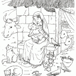 Jesus und die Jungfrau Maria