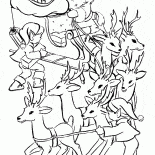 Weihnachtsmann und eine junge Helfer