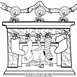 Weihnachten Strümpfe über dem Kamin