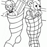 Weihnachtsgeschenke in Strümpfen