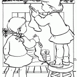 Kinder hängen Strümpfe