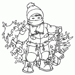 Boy mit Weihnachtsbaum