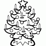 Die Kerzen auf dem Weihnachtsbaum