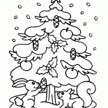 Weihnachtsbaum und Eichhörnchen