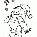 Winnie the Pooh und Schneeflocken