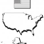 Karte von Amerika und Flagge