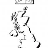 Die Karte und die Flagge von England