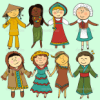 Kinder in traditioneller Kleidung